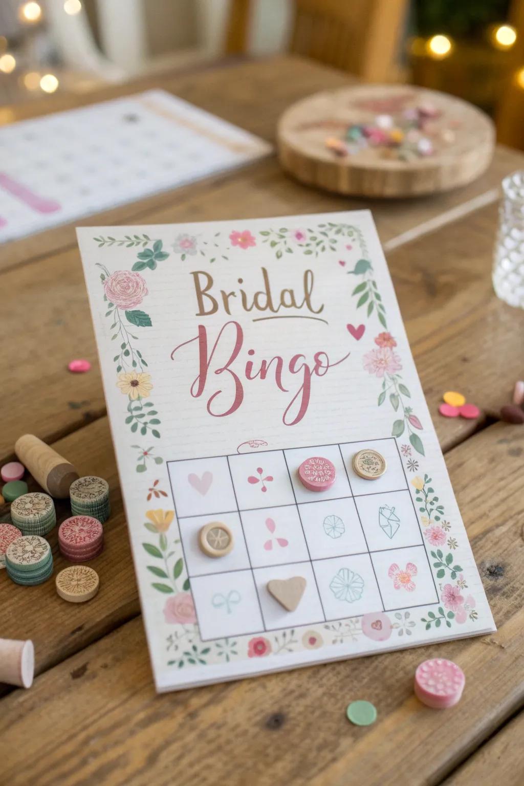 Elevate your bachelorette party with chic bridal bingo cards that blend simplicity and playful elegance.
