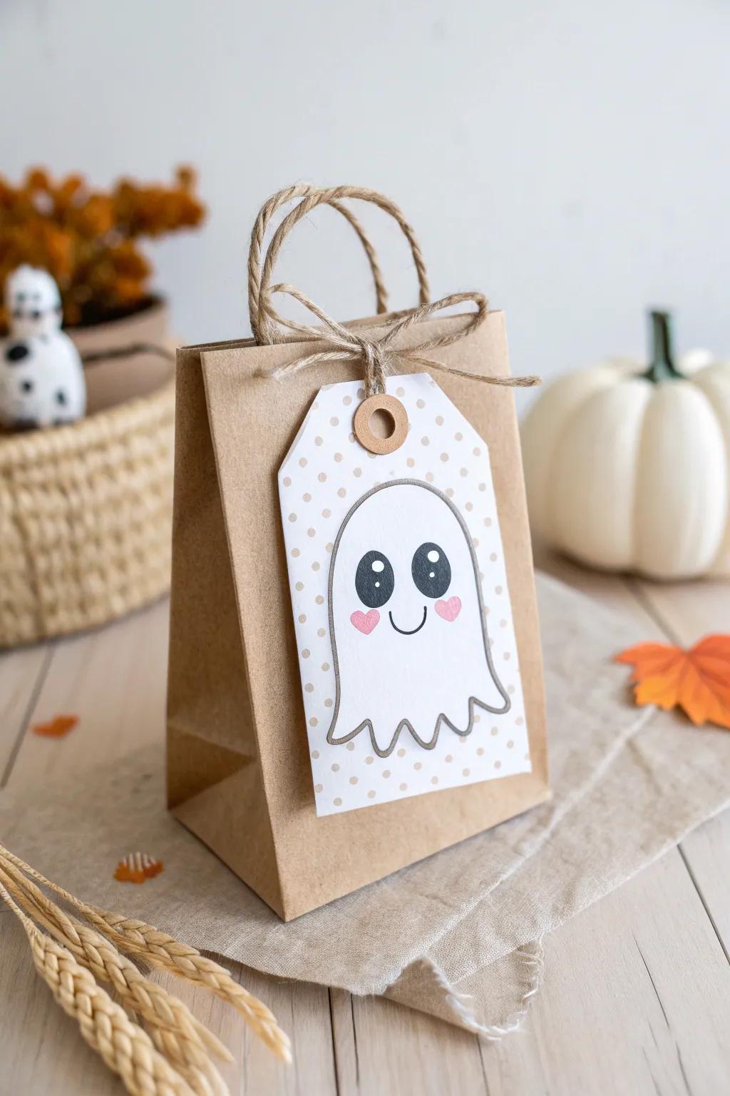 Add a touch of cuteness to your Halloween treats with these charming Kawaii ghost labels!