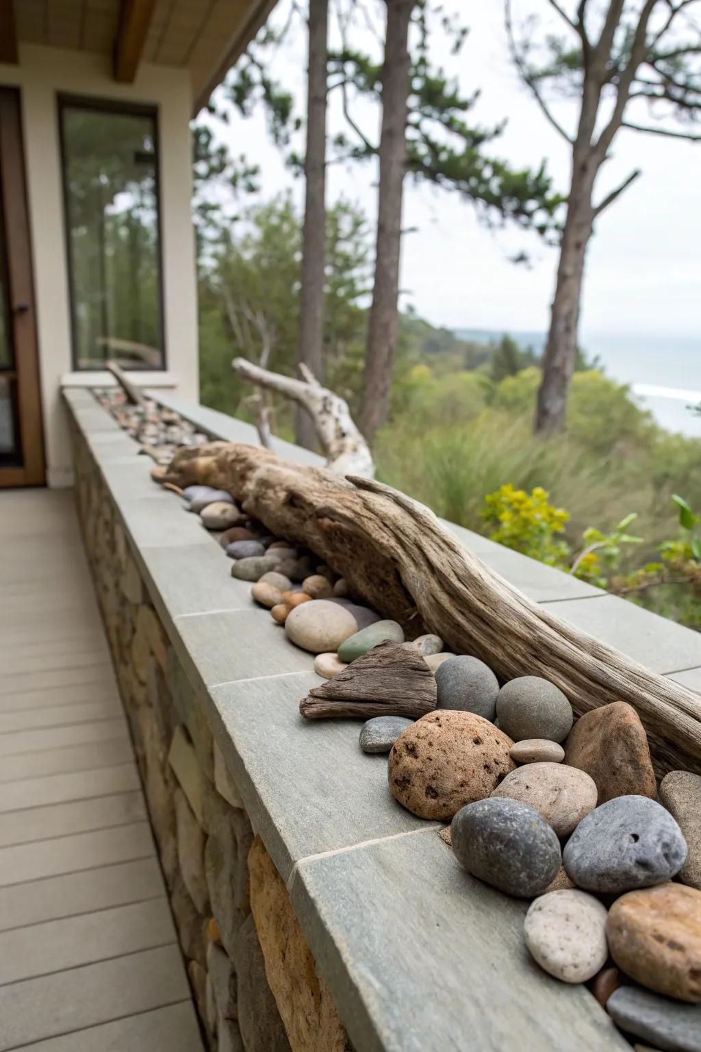 Enhance your ledge with tranquil raw elements.