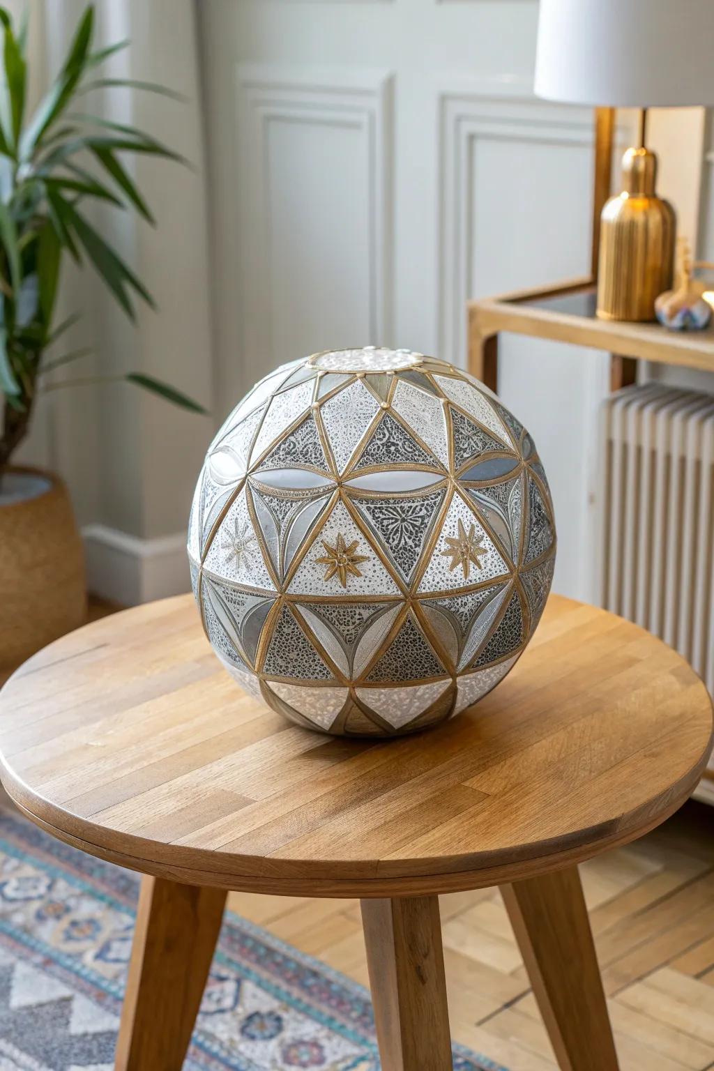 Incorporate a dash of glamor to your space with this shimmering gilded tessellation masterpiece!