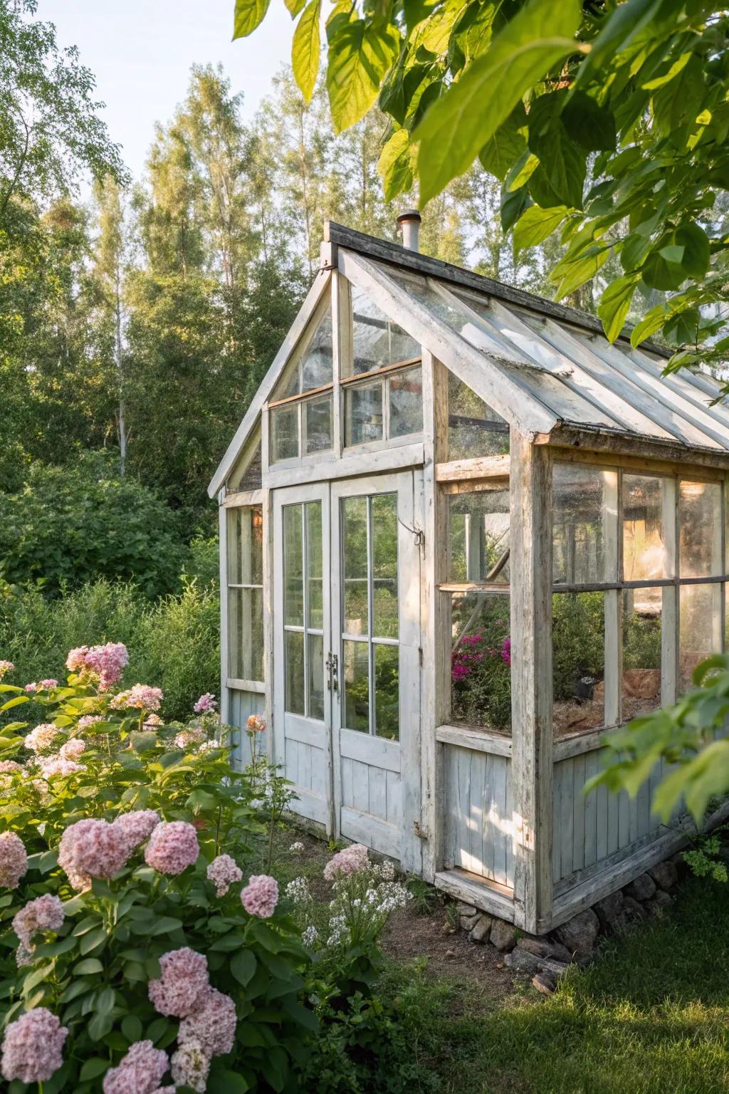 Broaden your garden's sustainability and elegance through repurposing vintage windows!