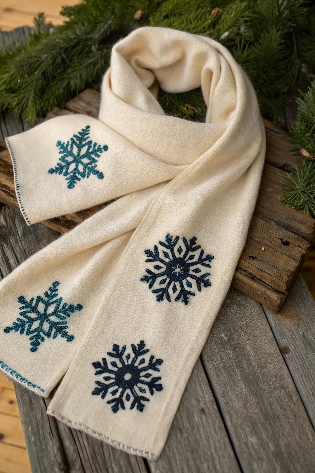 With snowflake appliqués, you can elevate your winter style; warmth and elegance combine.