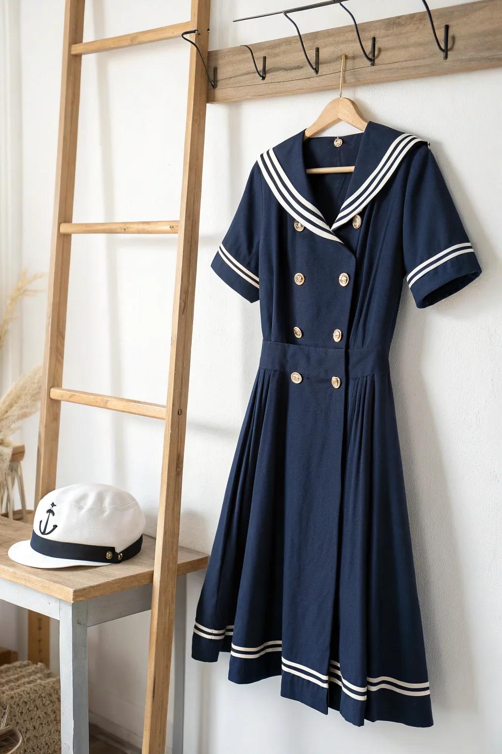 Set sail in style with this charming 50s-stimulated seafarer costume! ⚓️