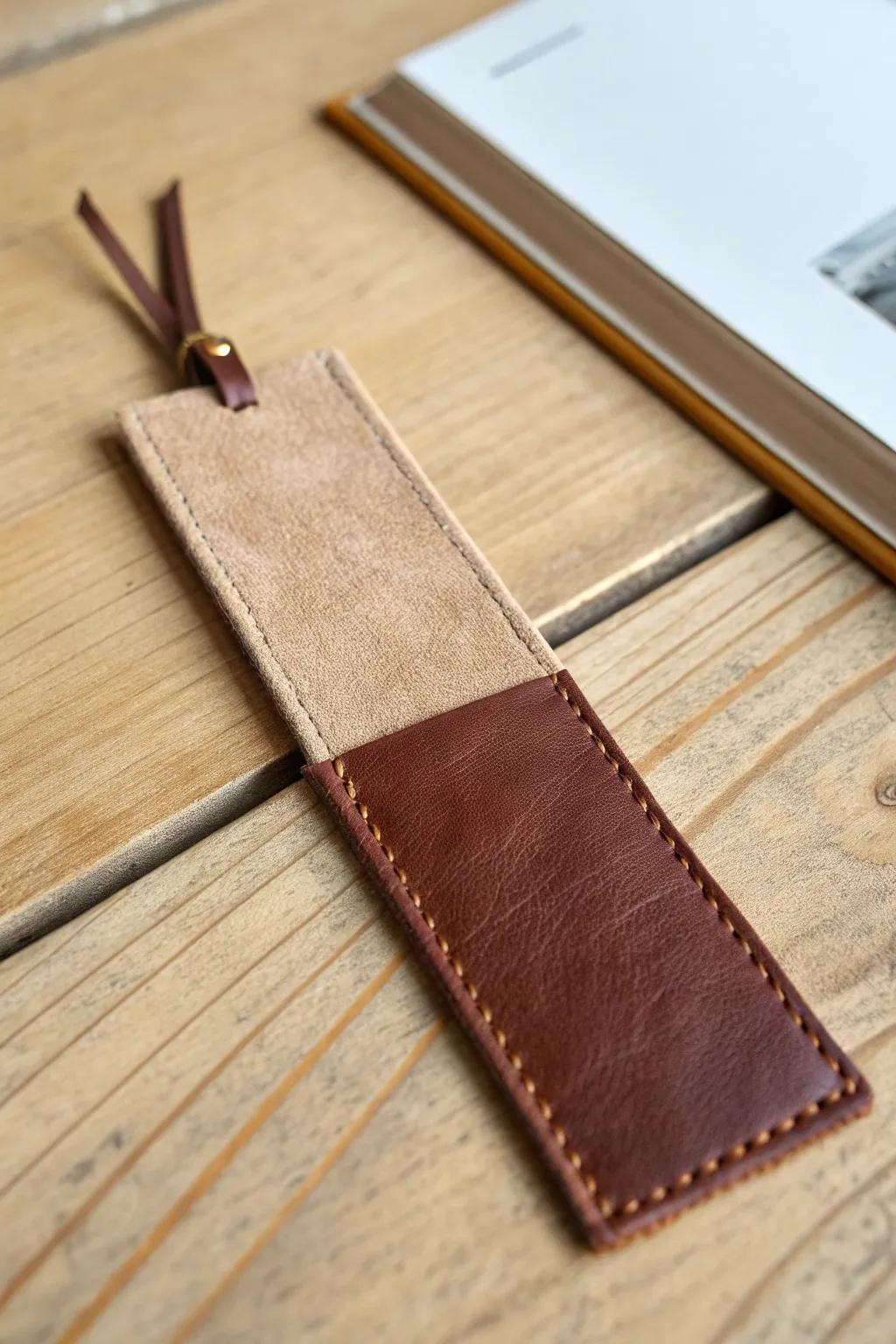 Elevate your reading experience with the perfect blend of suede and leather—a minimalist's dream with a Boho touch.