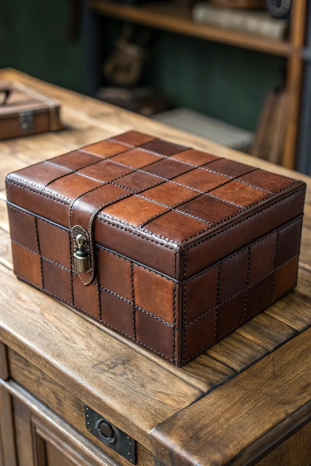 Elevate your organizational scheme through handcrafted leather storage solutions.