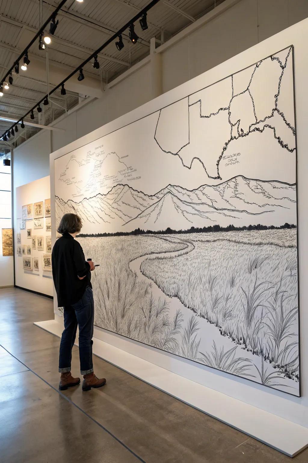 Discover the beauty of Texas plains through minimalist line art—a perfect blend of simplicity and elegance.