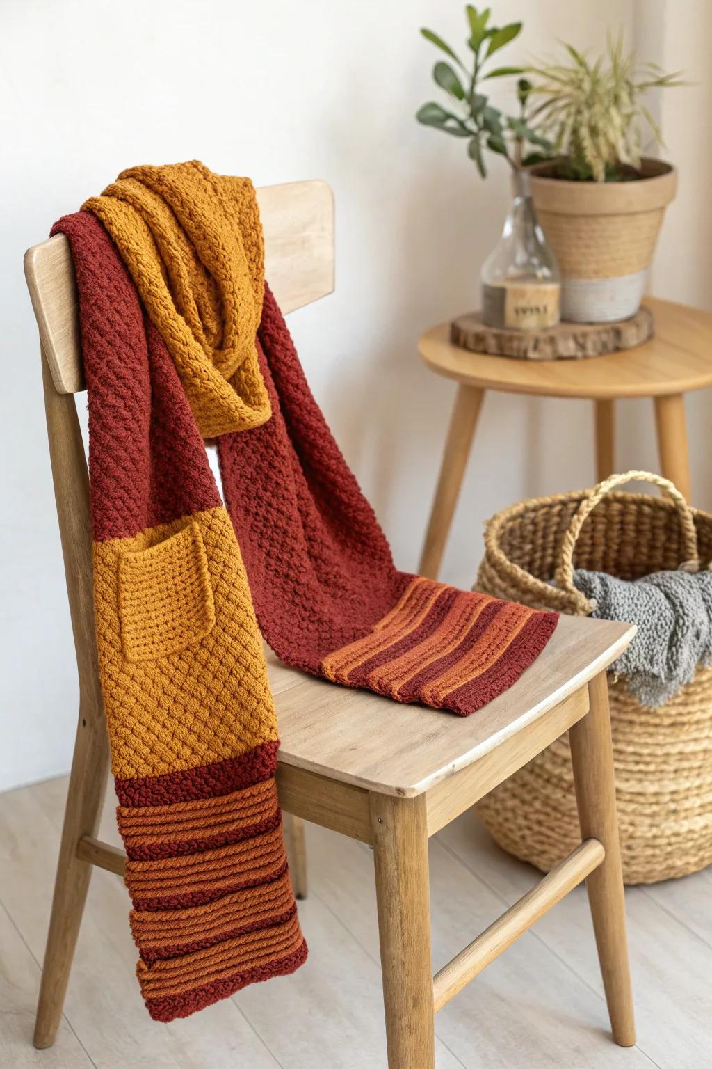Wrap yourself in warmth and style with this stunning loop fiber storage sling. Perfect for cozy evenings!