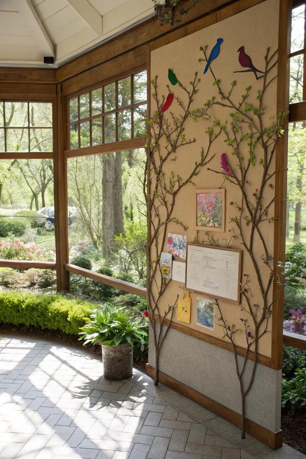A nature-inspired display board celebrating spring's renewal.