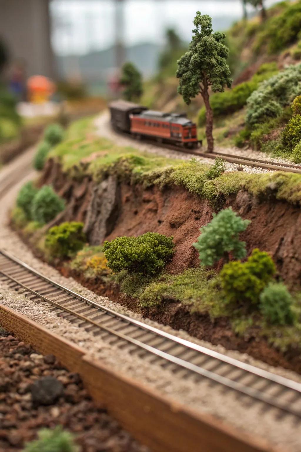 Transform your train model layout with rich, textured surface material for a lifelike landscape.
