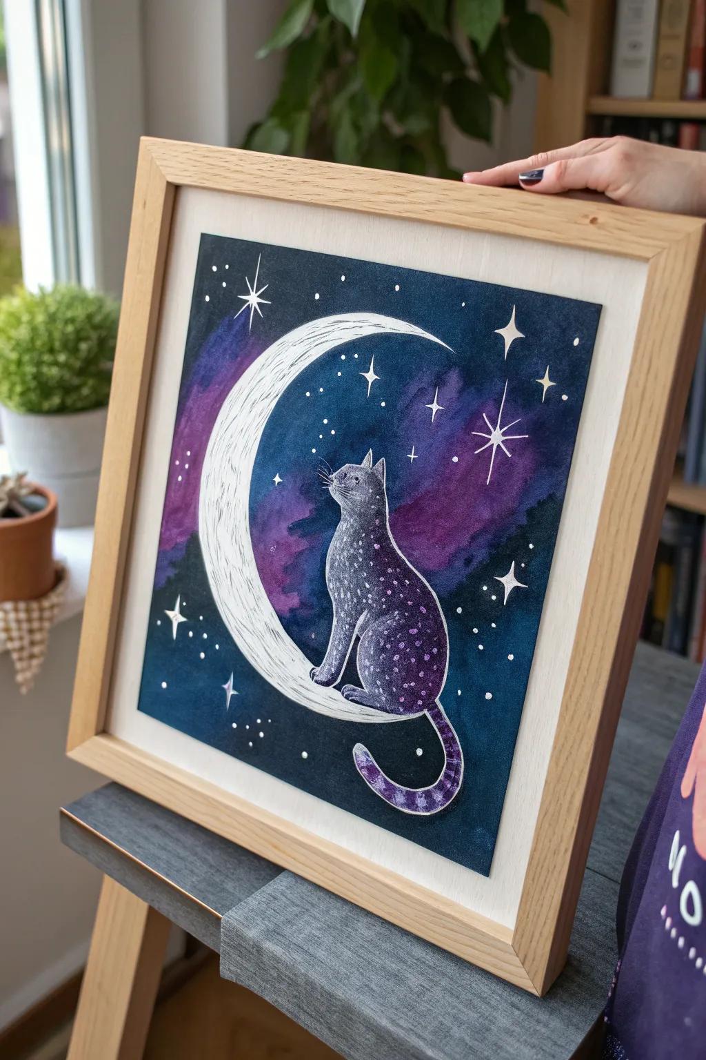 Mystical Galactic Feline: Where celestial marvels meet feline charm.