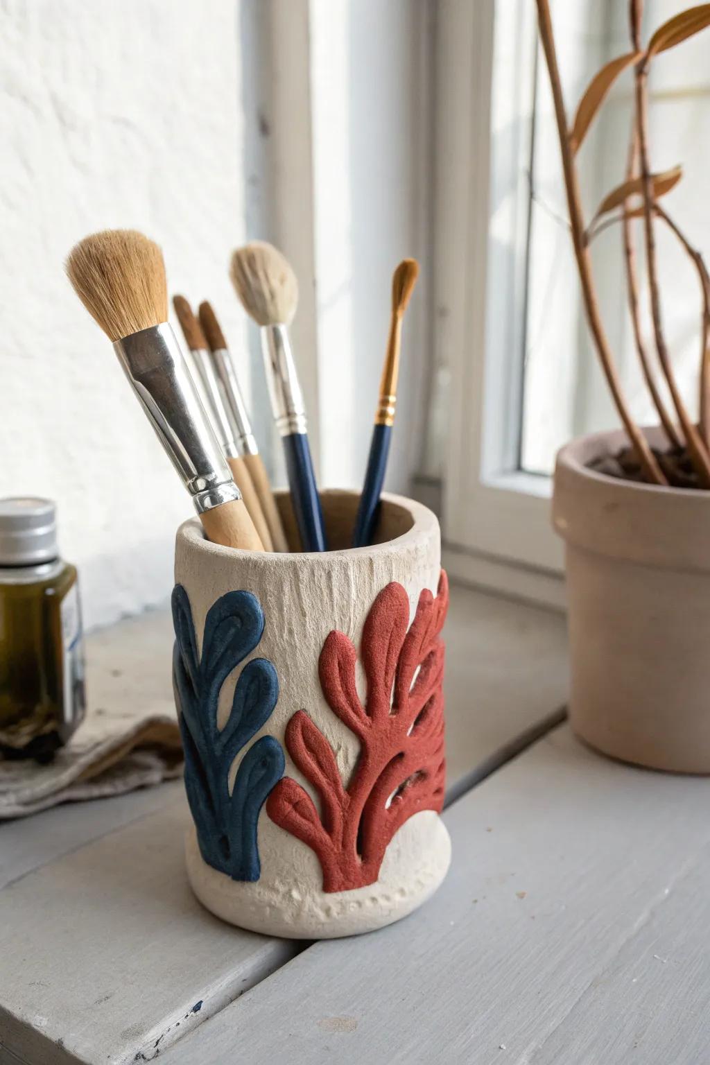 Enhance your space with this stunning, handcrafted applicator stand—where art merges with functionality.
