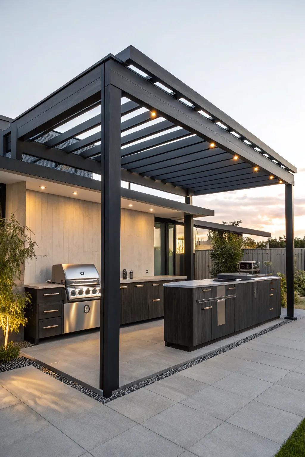 Elevate your outdoor space with a minimalist pergola design that complements modern living.