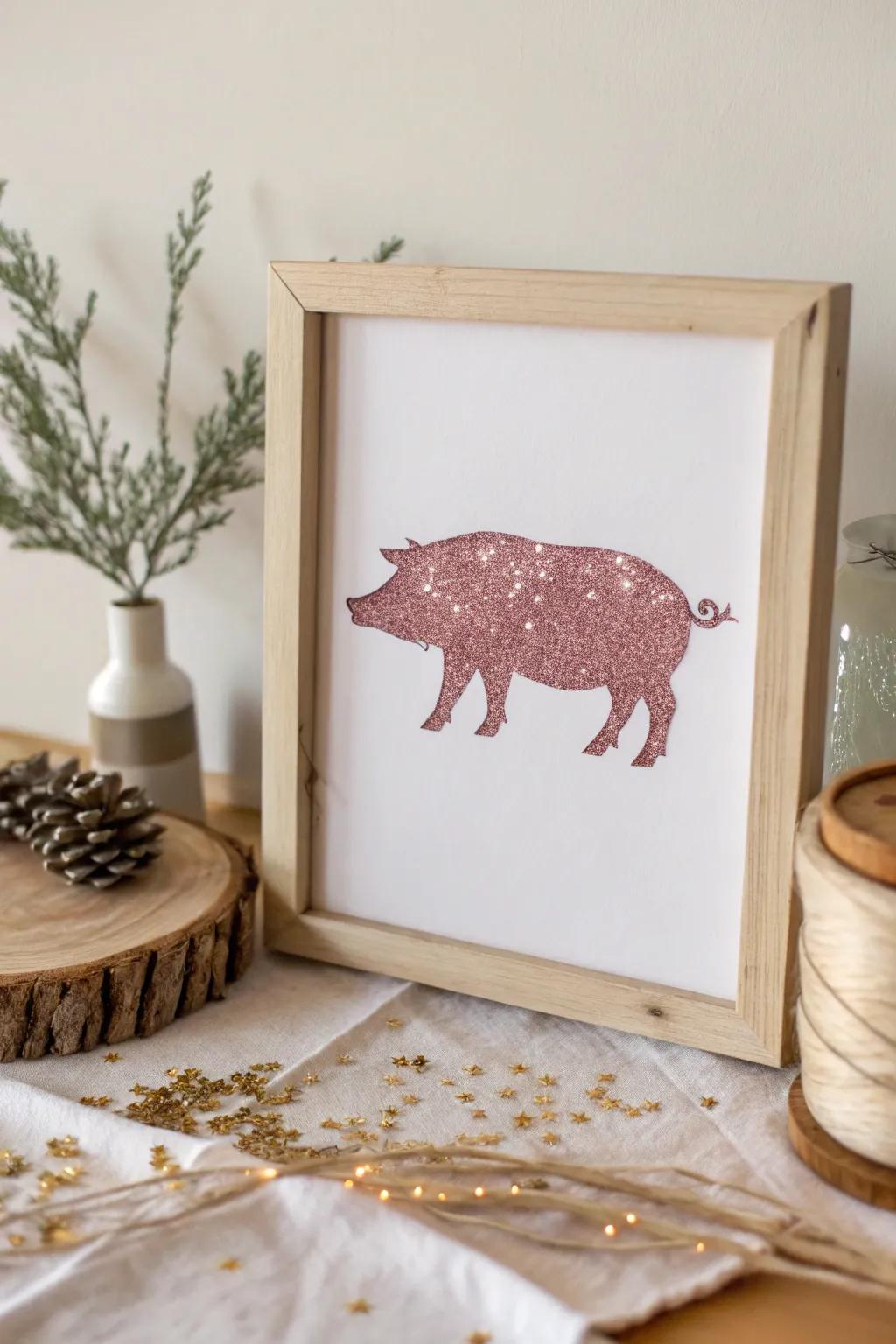 Incorporate a touch of radiance to your day with this stunning gleaming pig likeness!