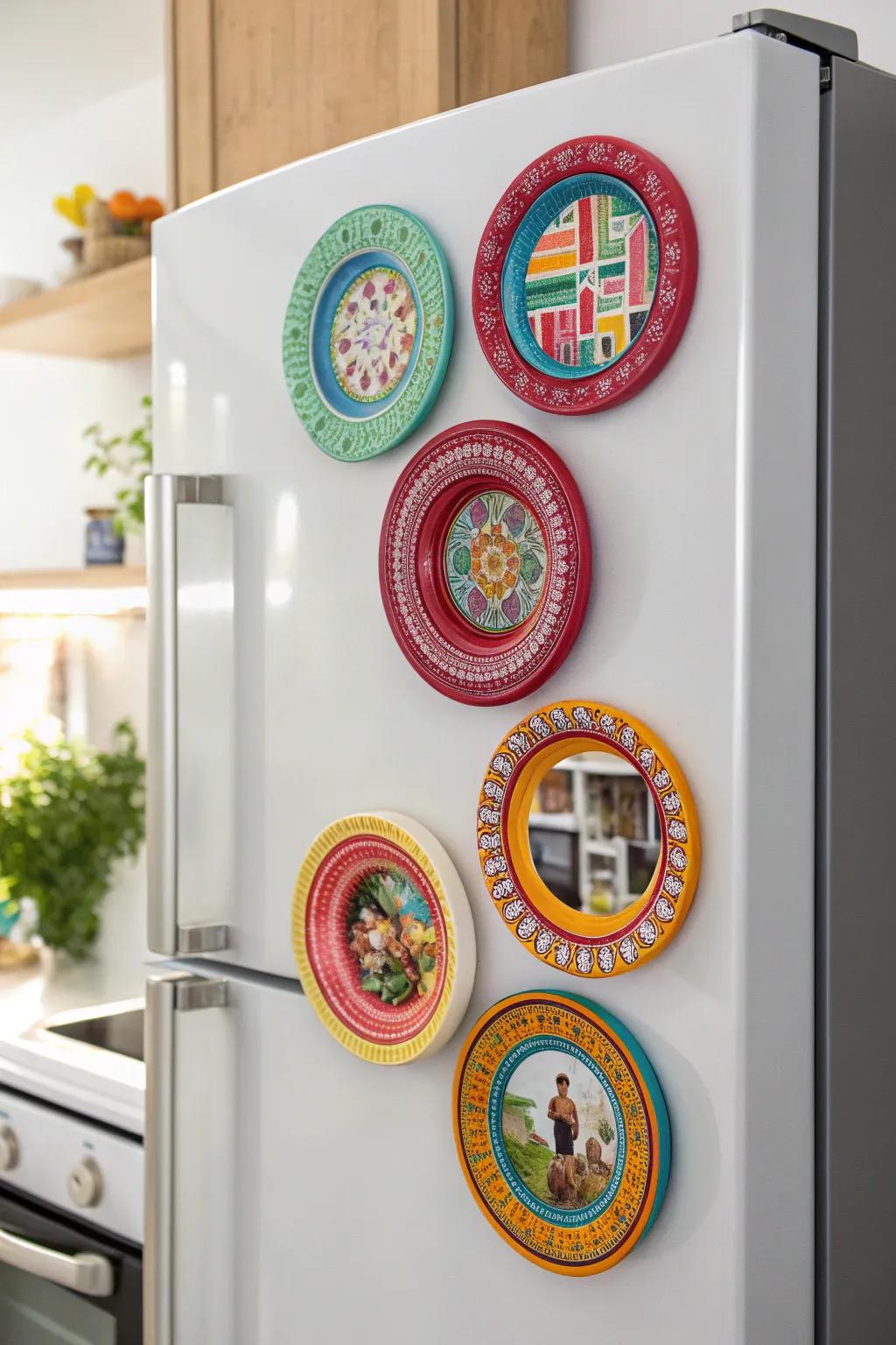 Transform your refrigerator into a collection of cherished memories with these vibrant cylinder sealing photo supports!
