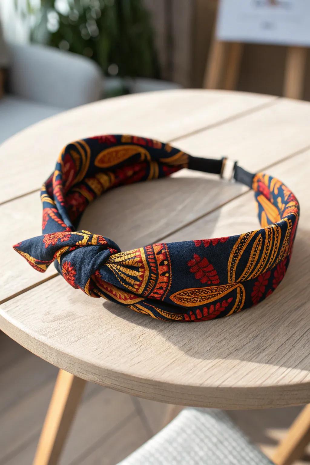 Elevate your aesthetic with a chic textile headband—where audacious patterns encounter minimalist refinement.