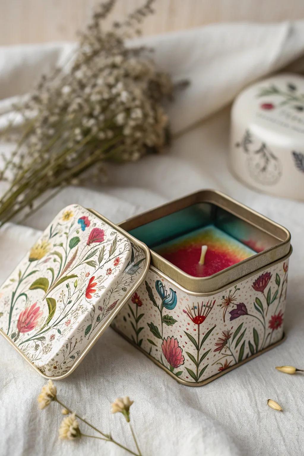 Store your slime in style with charming vintage tea tins, blending nostalgia with a modern minimalist touch.