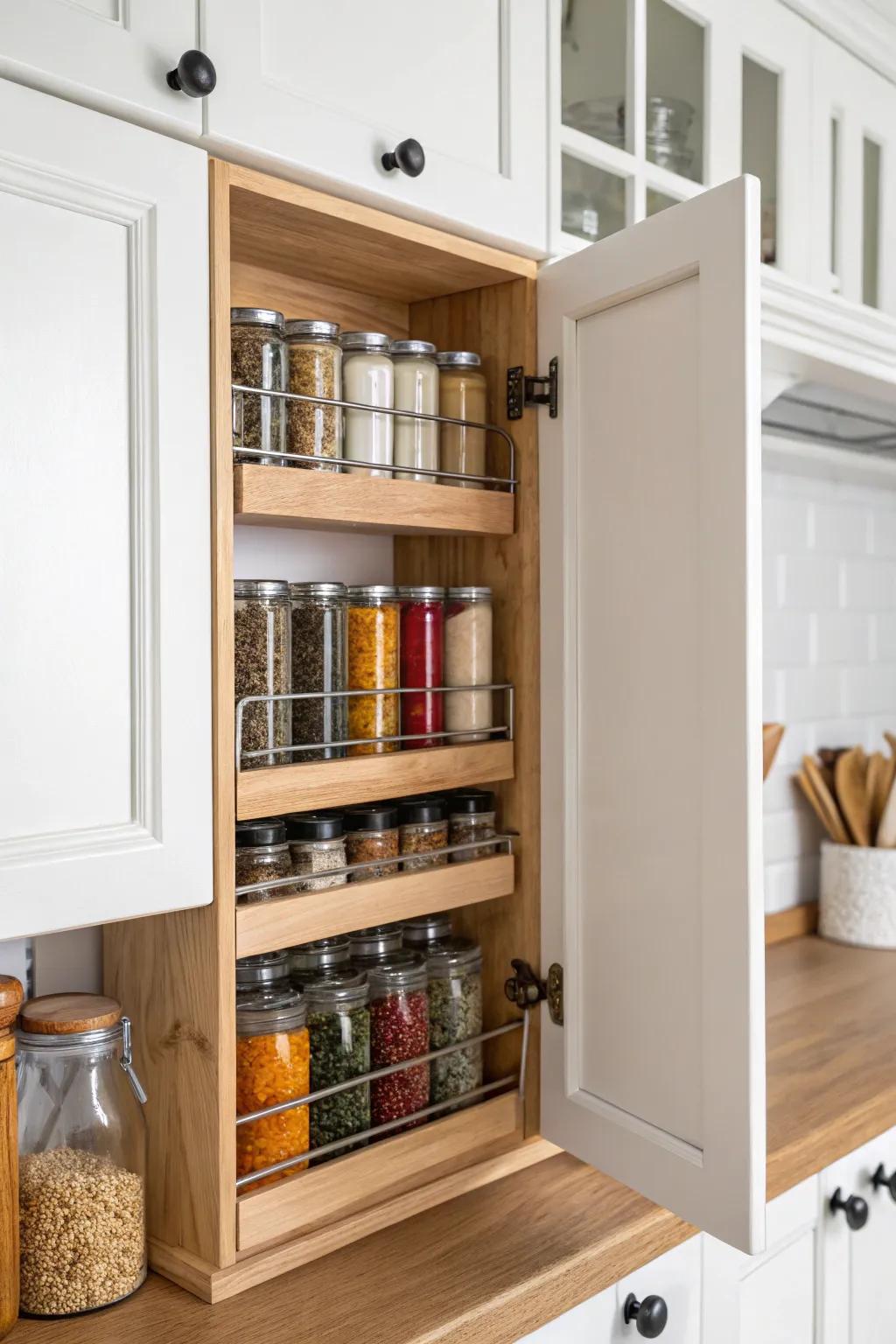 Uncover potential: Transform cabinet doors into a sophisticated storage solution that is both functional and visually appealing.