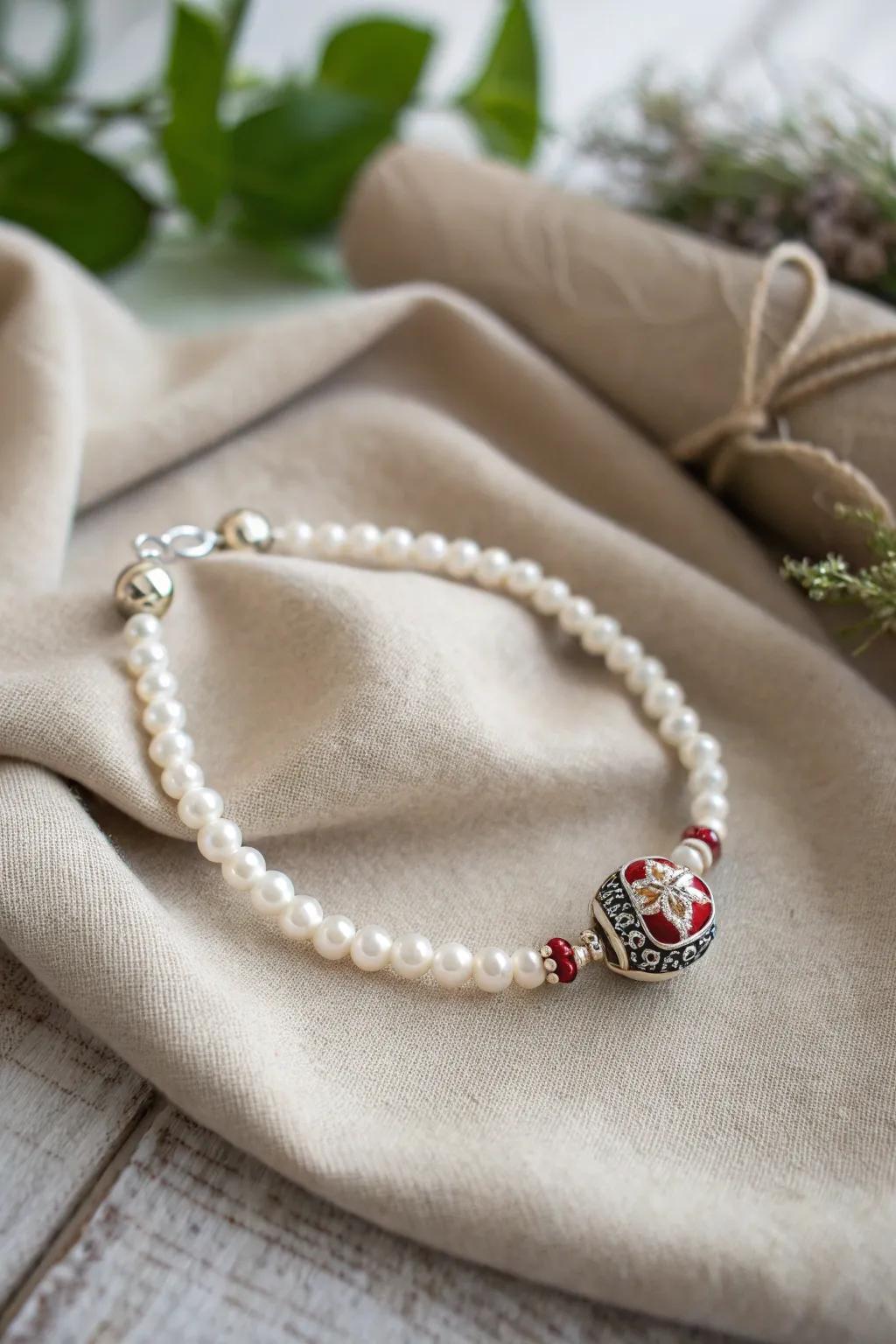 Wear your ancestry: A finely crafted bracelet featuring a beloved family treasure charm.