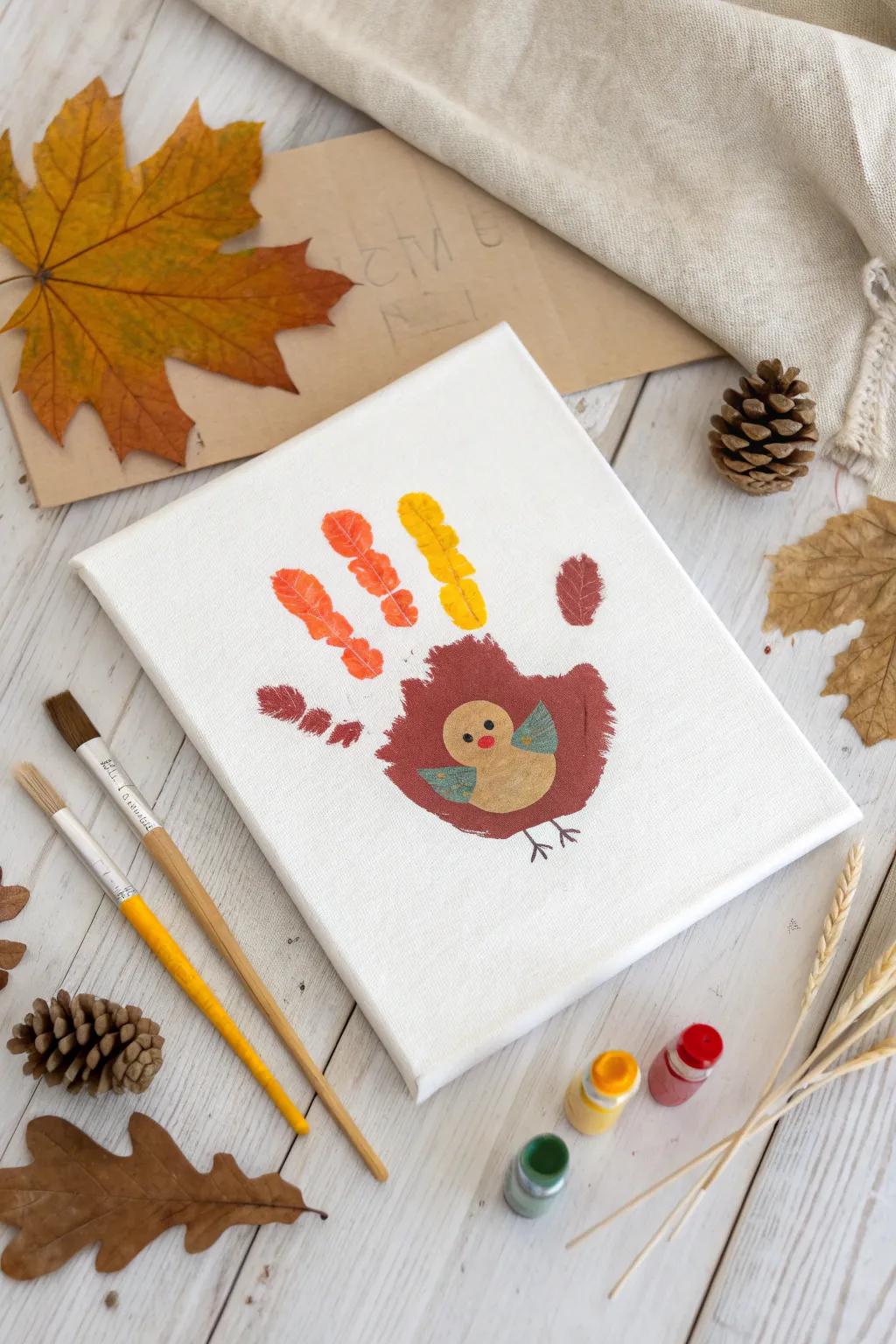 Treasure the ephemeral instants: Fashion a turkey handprint memento this Thanksgiving! 🍂🖌️ #ThanksgivingCrafts #MemoriesMade