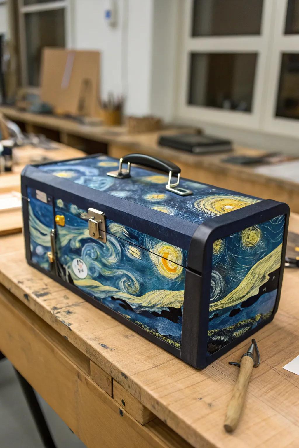 Transform your workshop into an art gallery with this 'Starry Night' tool box masterpiece.