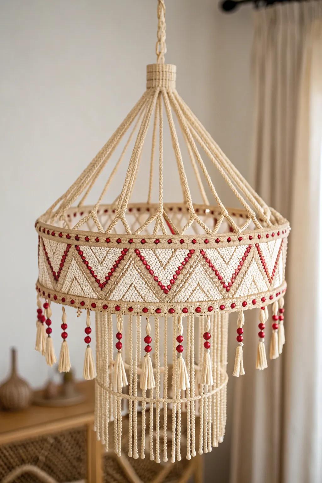 Illuminate your space with an unexpected twist: an exquisite toothpick chandelier that marries minimalist design with boho elegance.