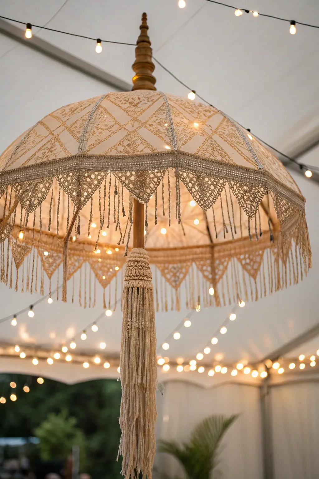 Illuminate your space with the enchanting charm of DIY umbrella string lights.