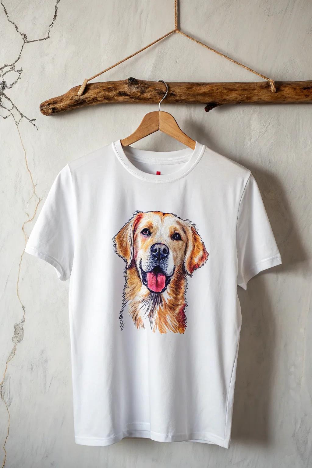 Capture your pet's charm with custom portrait film shirts – where simplicity meets bold design.