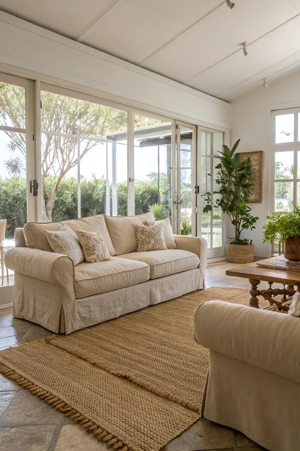 Sophisticated lightness featuring beige and white hues.