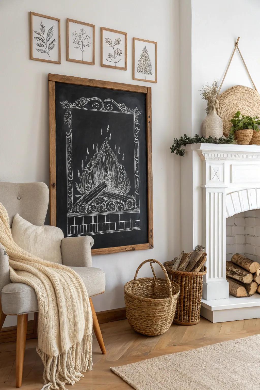 Warm up your expanse through a charming drawing board hearth deception—wherein minimalist design converges with snug ingenuity.