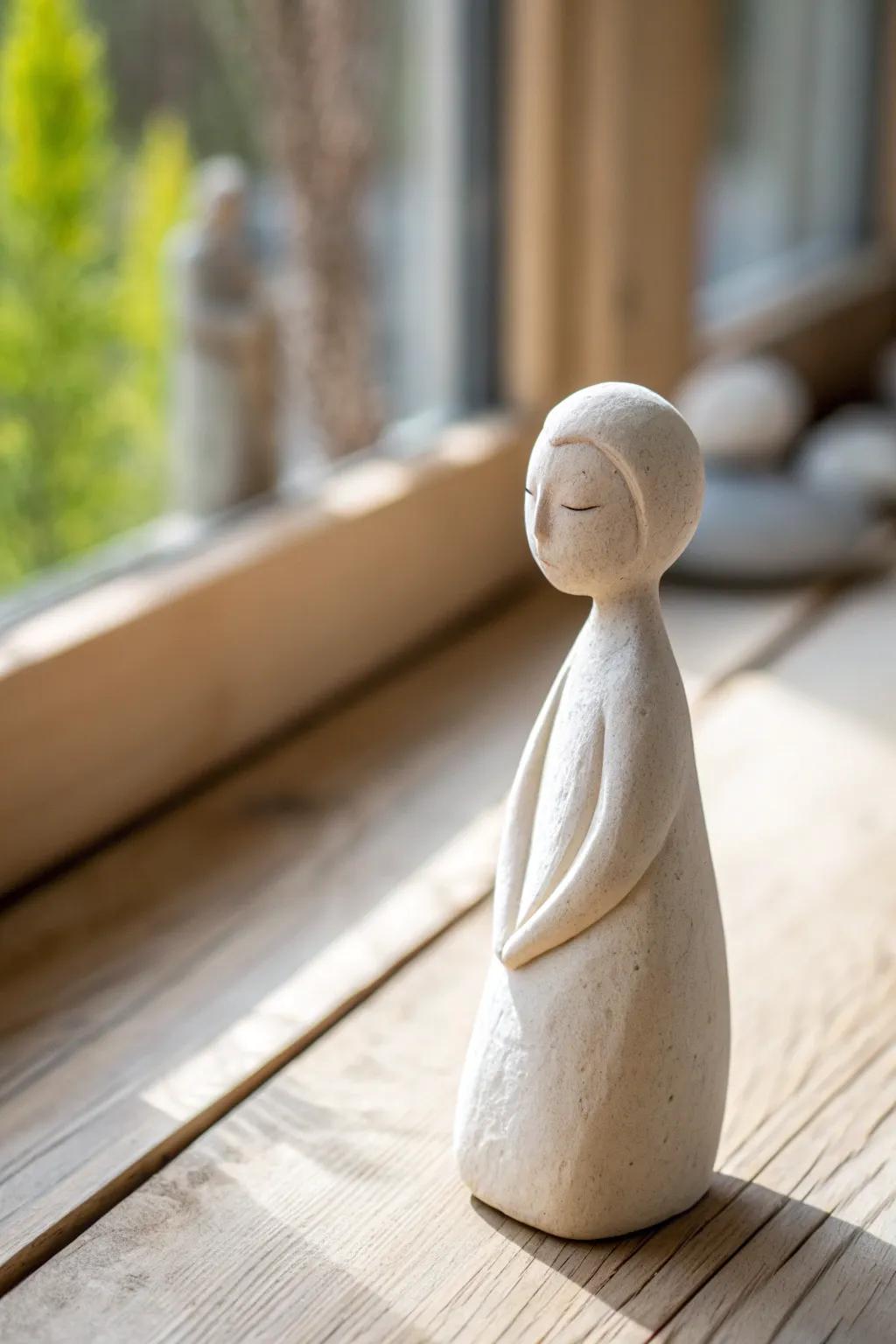 Discover the beauty of simplicity with this charming atmosphere clay form.