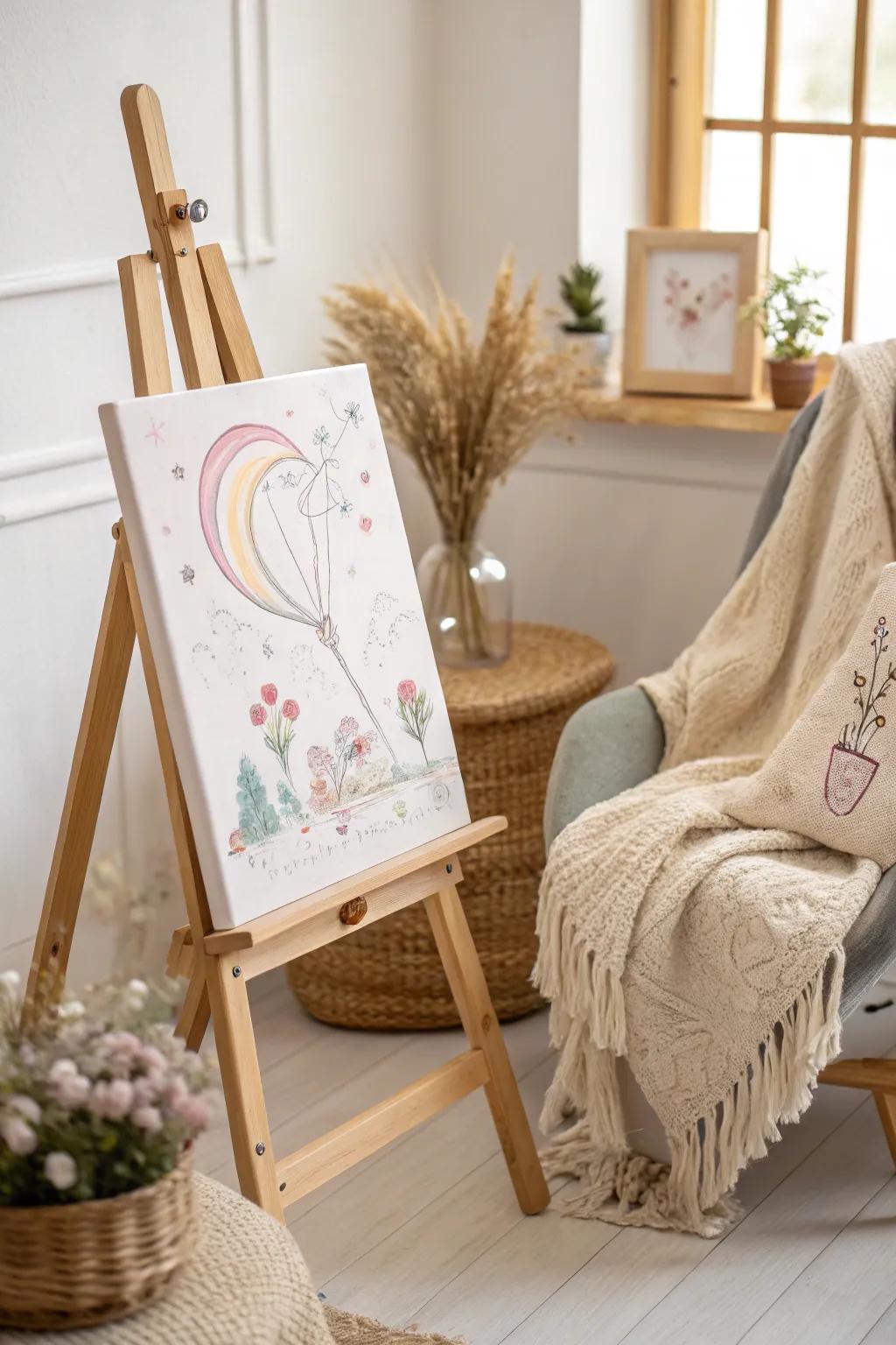 Fashion a heartfelt masterpiece intended for the nursery, wherein simplicity converges with imagination.