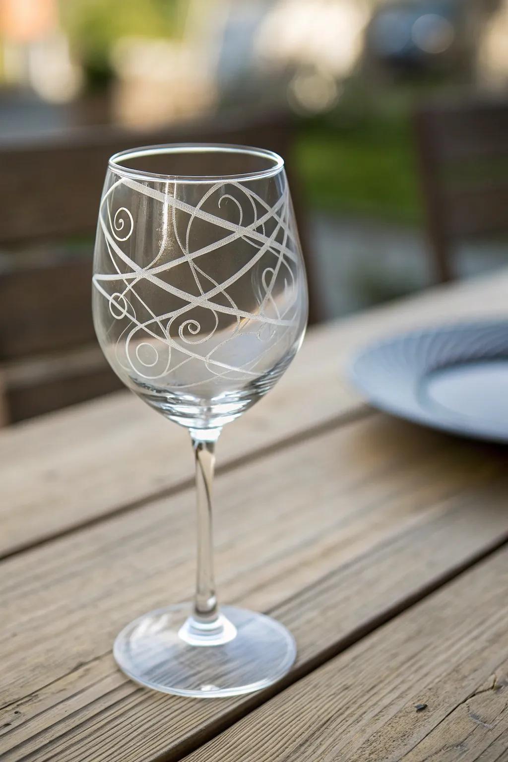 Embrace simplicity with a hint of elegance: minimalist wine glass painting to elevate your tabletop arrangement.