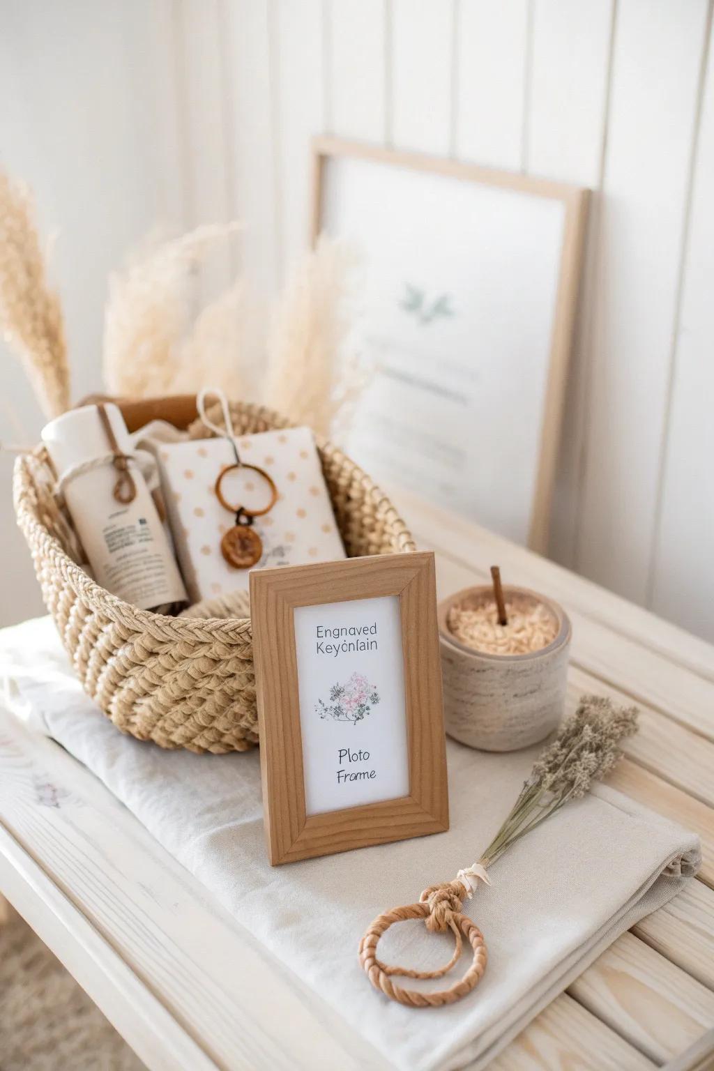 Celebrate with a touch of personalisation: A beautifully curated birthday basket with handcrafted keepsakes.