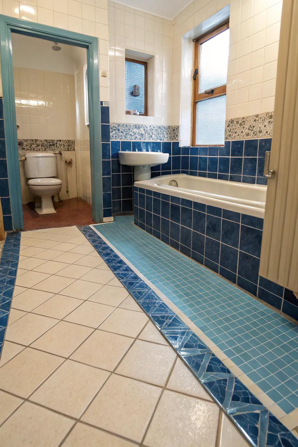 Define your space with dynamic paired flooring.
