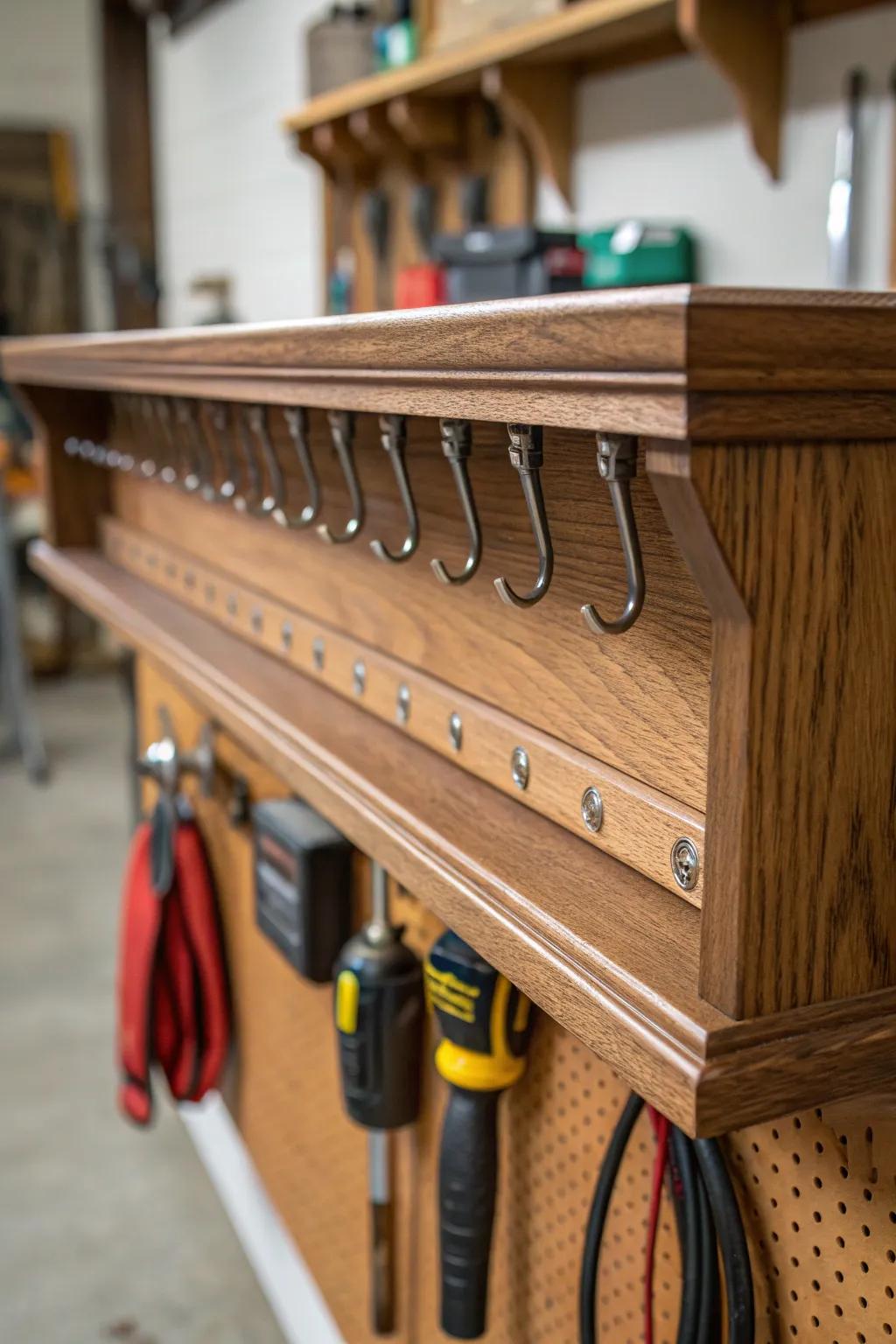 Transform your shed with this stylish, multi-functional shelf – perfect for the organised craftsman.