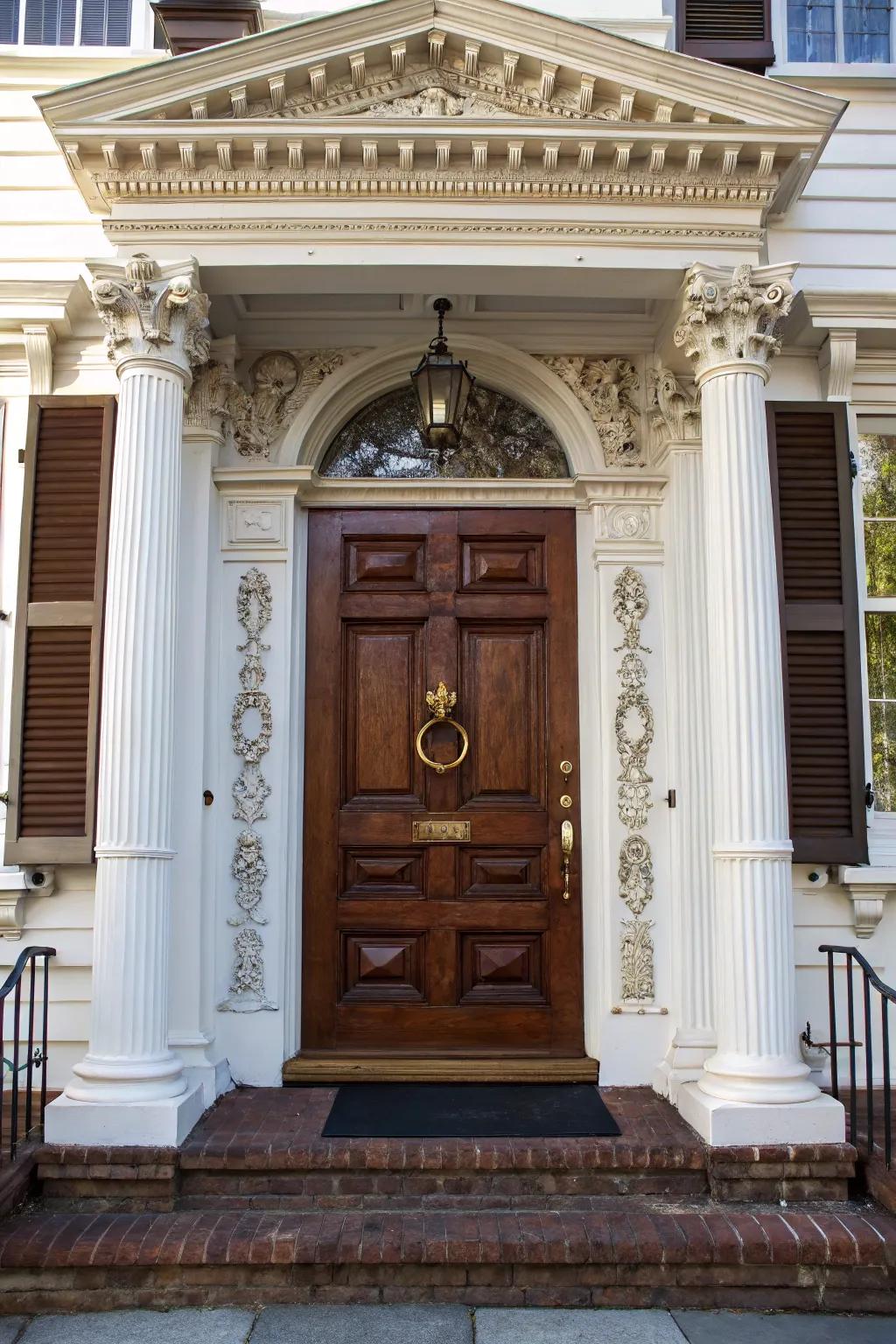 Unique door strikers add charm and persona to colonial portals.