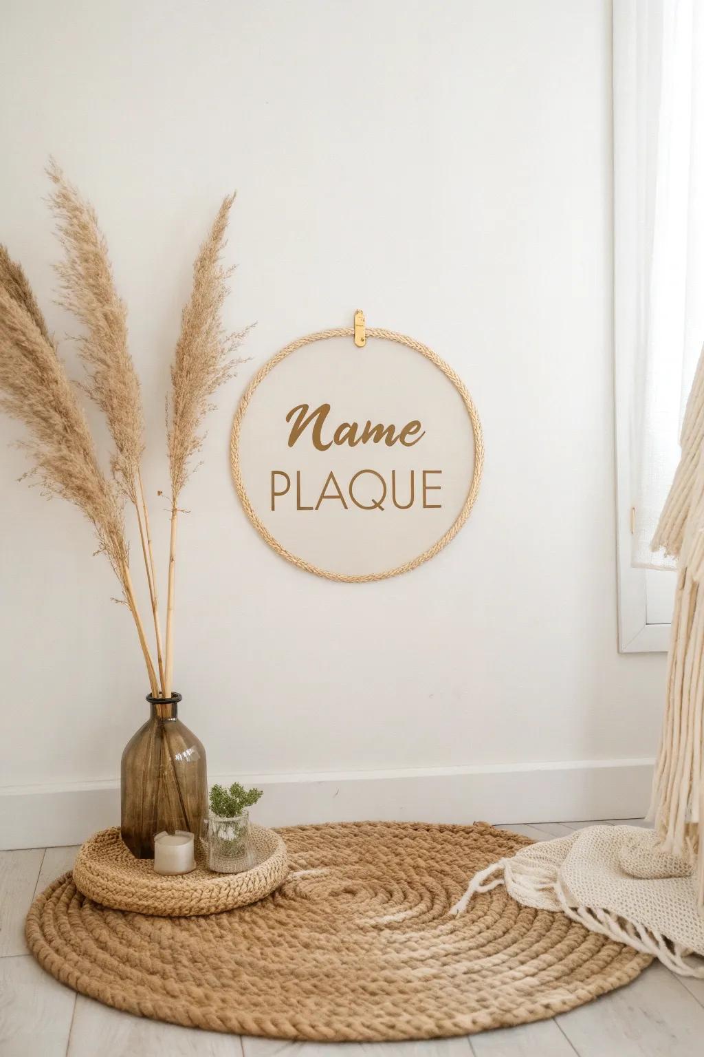 Elevate your area through the subtle opulence of metallic name artwork.