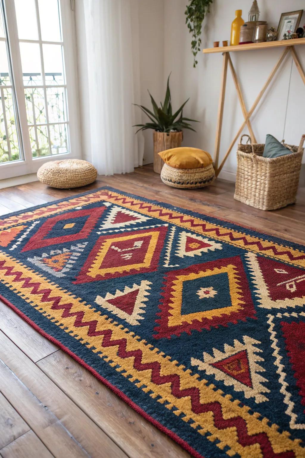 Transform your space with a splash of color and warmth. Discover the art of cozy elegance with our vibrant rugs.