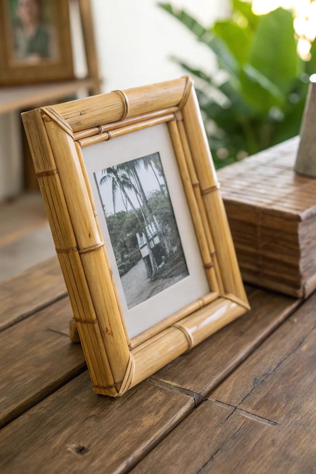 Incorporate a hint of nature into your abode through a uniquely crafted bamboo photographic frame.