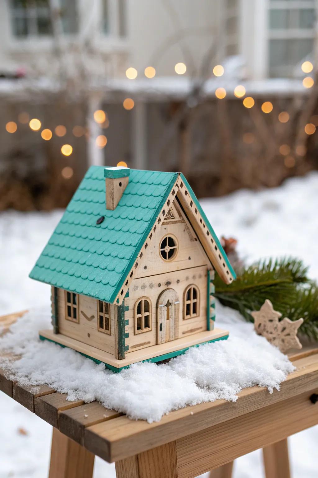 Add a splash of color to your Christmas village with vibrant roofs that break tradition and bring joy.