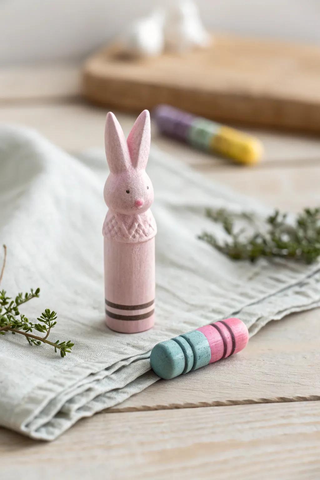 Transform aged pastels into whimsical Easter Bunny treasures—embrace inventiveness and sustainability through this delightful craft.