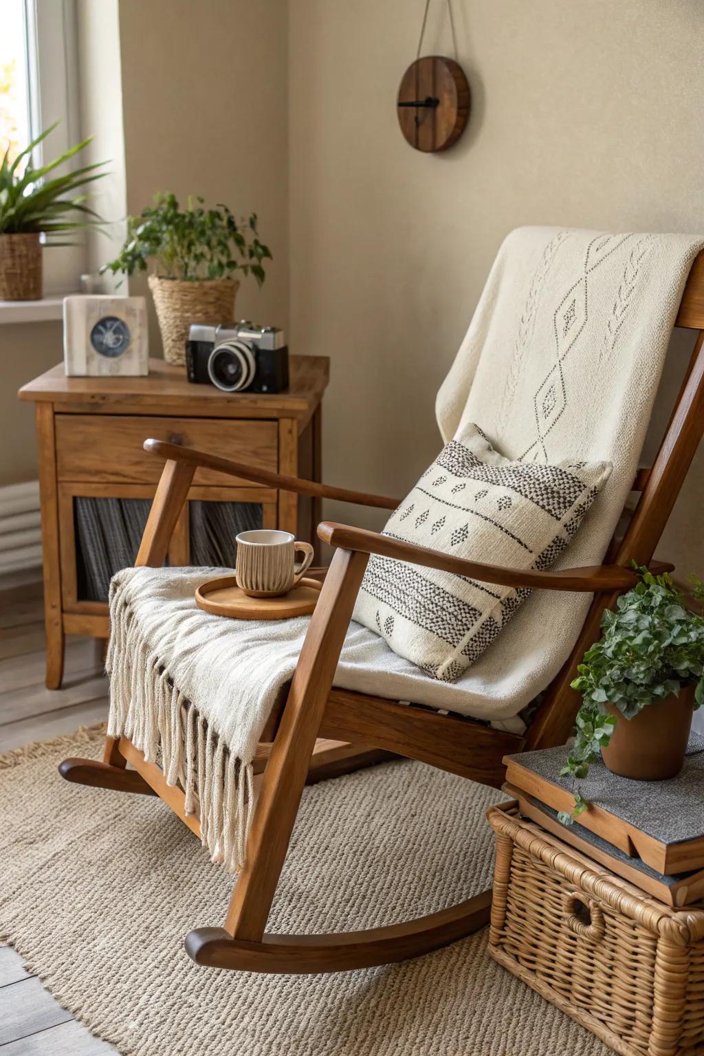 Capture timeless stories in a cozy corner designed for heartwarming family interviews.