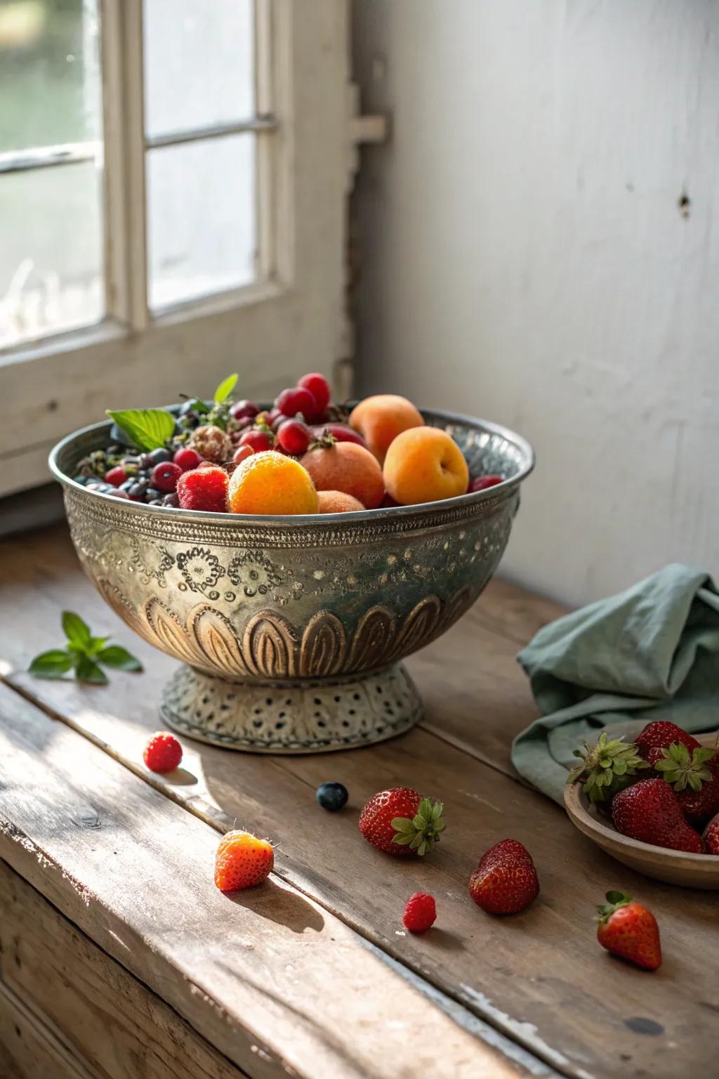 Capture a sense of the past with a vintage tin fruit selection that becomes a cherished keepsake.