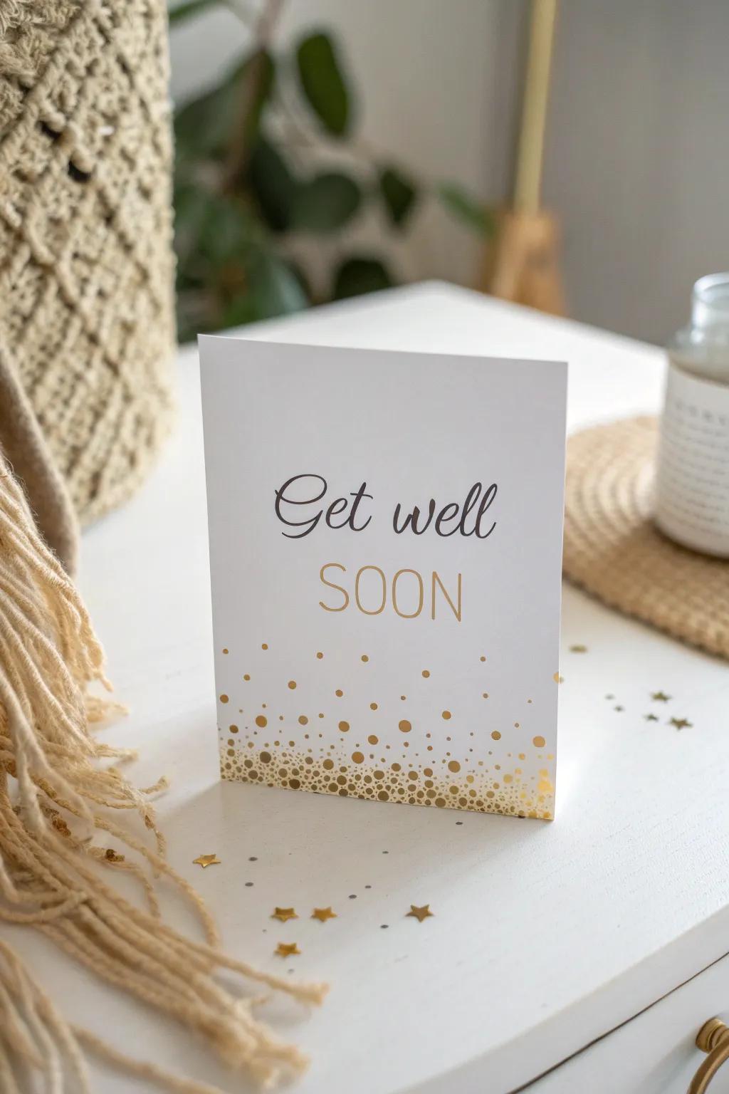 Incorporate a sprinkle of magic to your 'Speedy Recovery' wishes with sparkle accents.