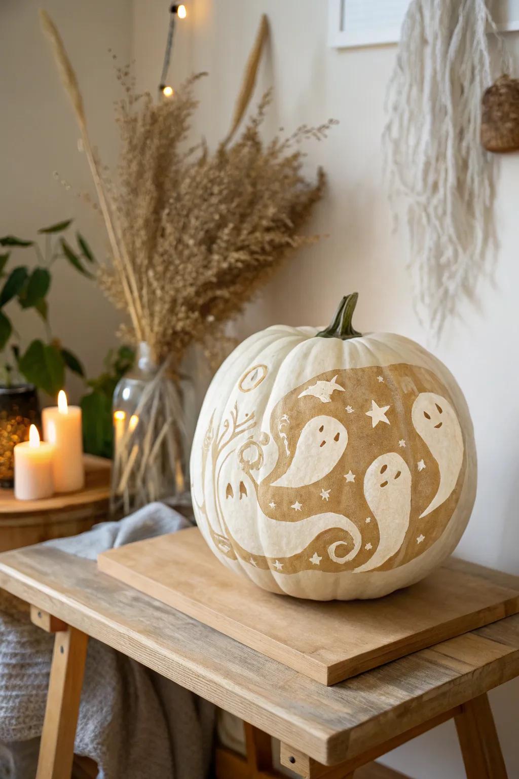 Capture the enchantment of 'Souls Amidst the Haze' via this exquisitely carved gourd masterpiece.