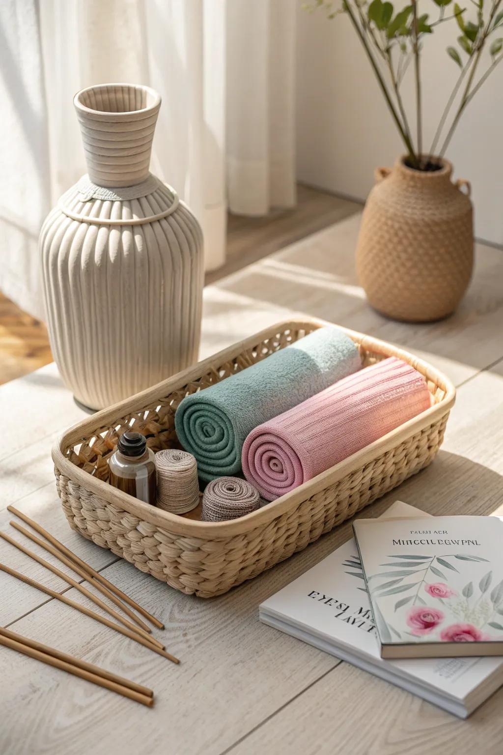Embrace tranquility with a beautifully curated mindfulness basket, perfect for unwinding and resetting your day.