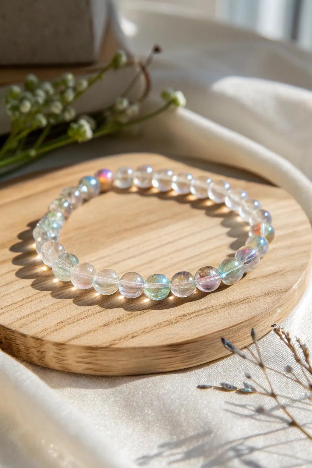 Enliven the marvel of the aurora borealis with this polar luminescence bead bracelet. 🌌✨ #ScandinavianMinimalism #BohoElegance