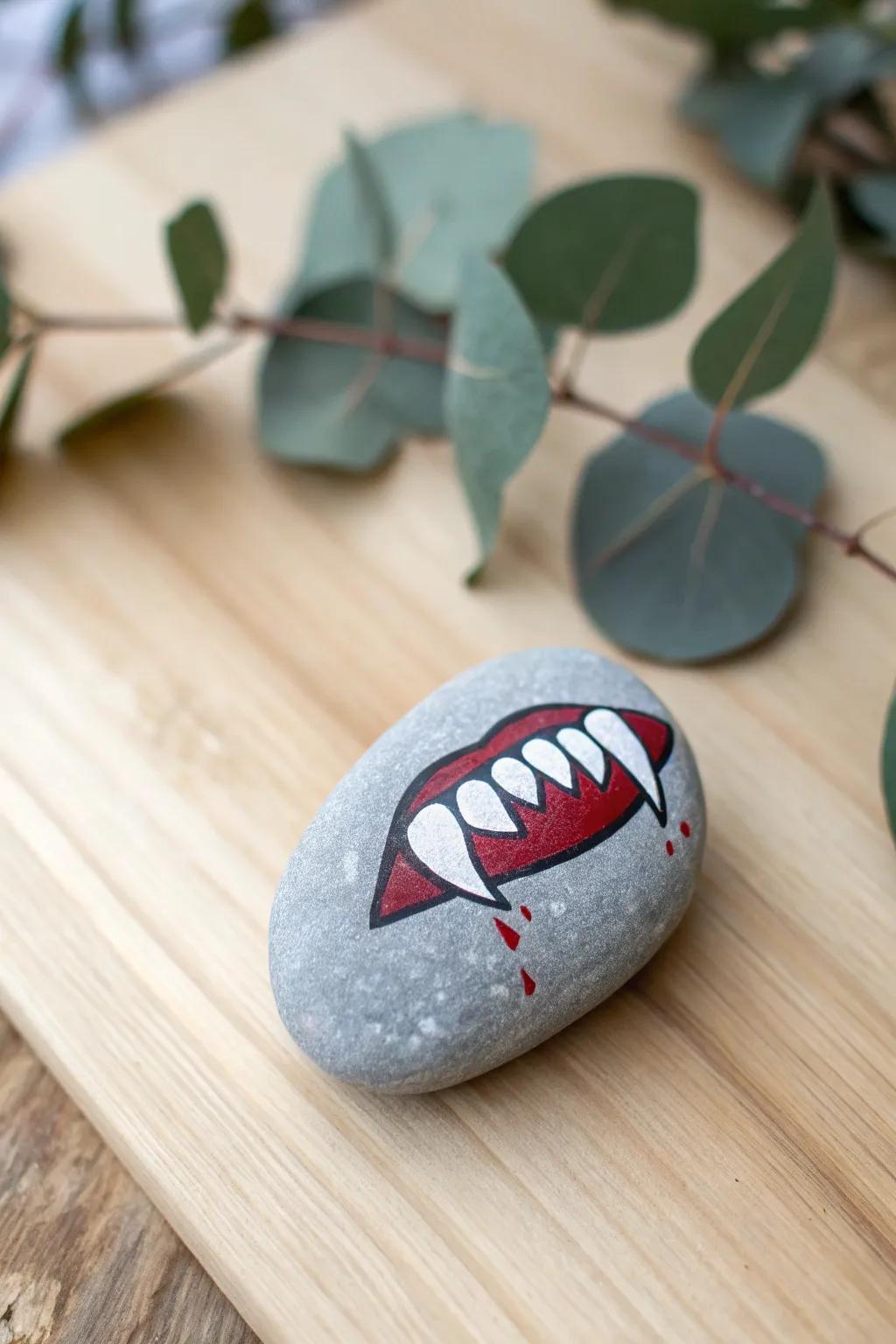 Incorporate a chic nibble to your ornamentation using these minimalist sanguine fang stones!