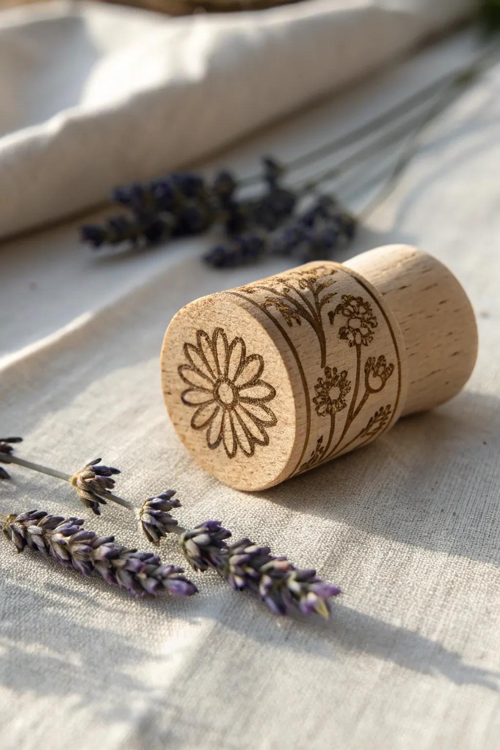 Create art with every block: Craft your own unique prints with handmade wine cork blocks.