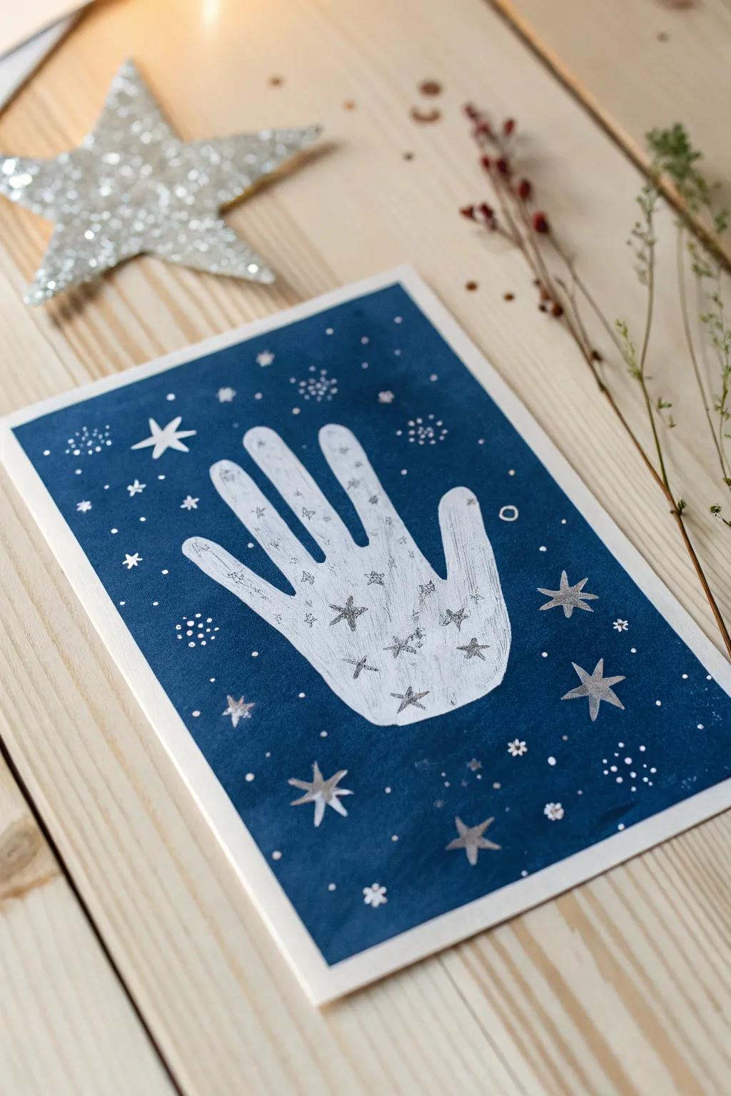 Capture the magic of a celestial canvas with handcrafted charm.